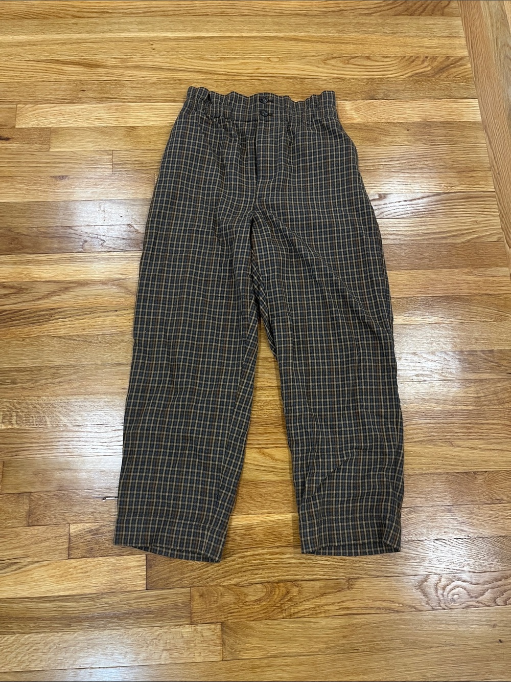 Madewell Plaid Paperbag Tapered Pants